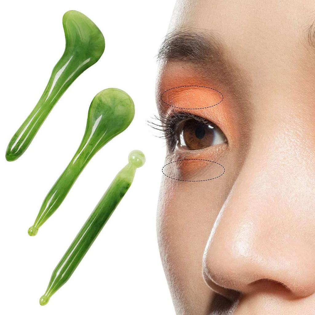 7PCS Jade Gua Sha Board Beauty Facial Roller Set Natural Face Neck Massager Tool