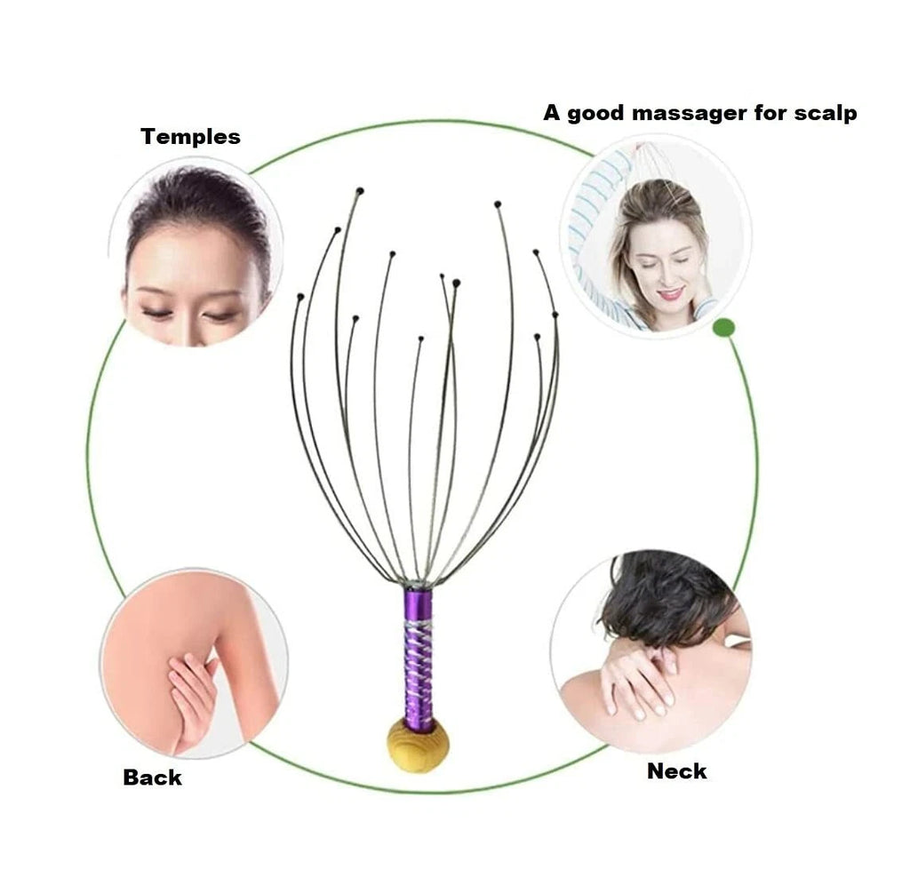 Head Scalp Massage Machine 12 Fingers Head Scratcher Manual for Pain And Relief