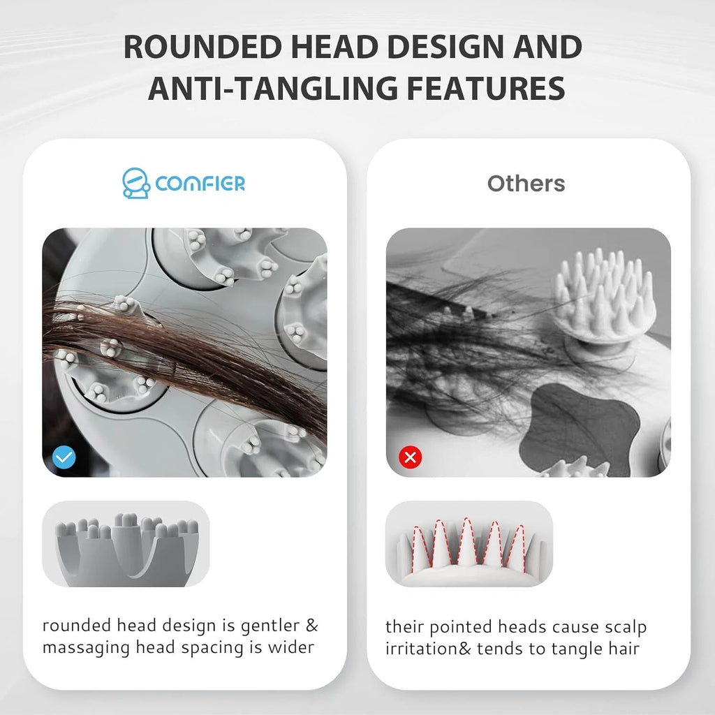 COMFIER Electric Cordless Hair Scalp Massager with Kneading 84 Massage Nodes,