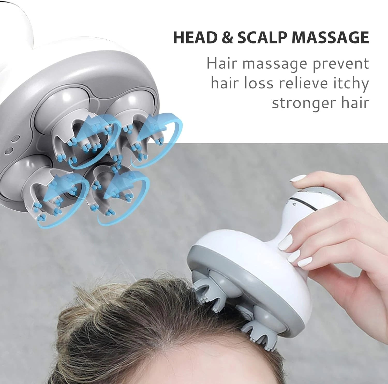 COMFIER Electric Cordless Hair Scalp Massager with Kneading 84 Massage White