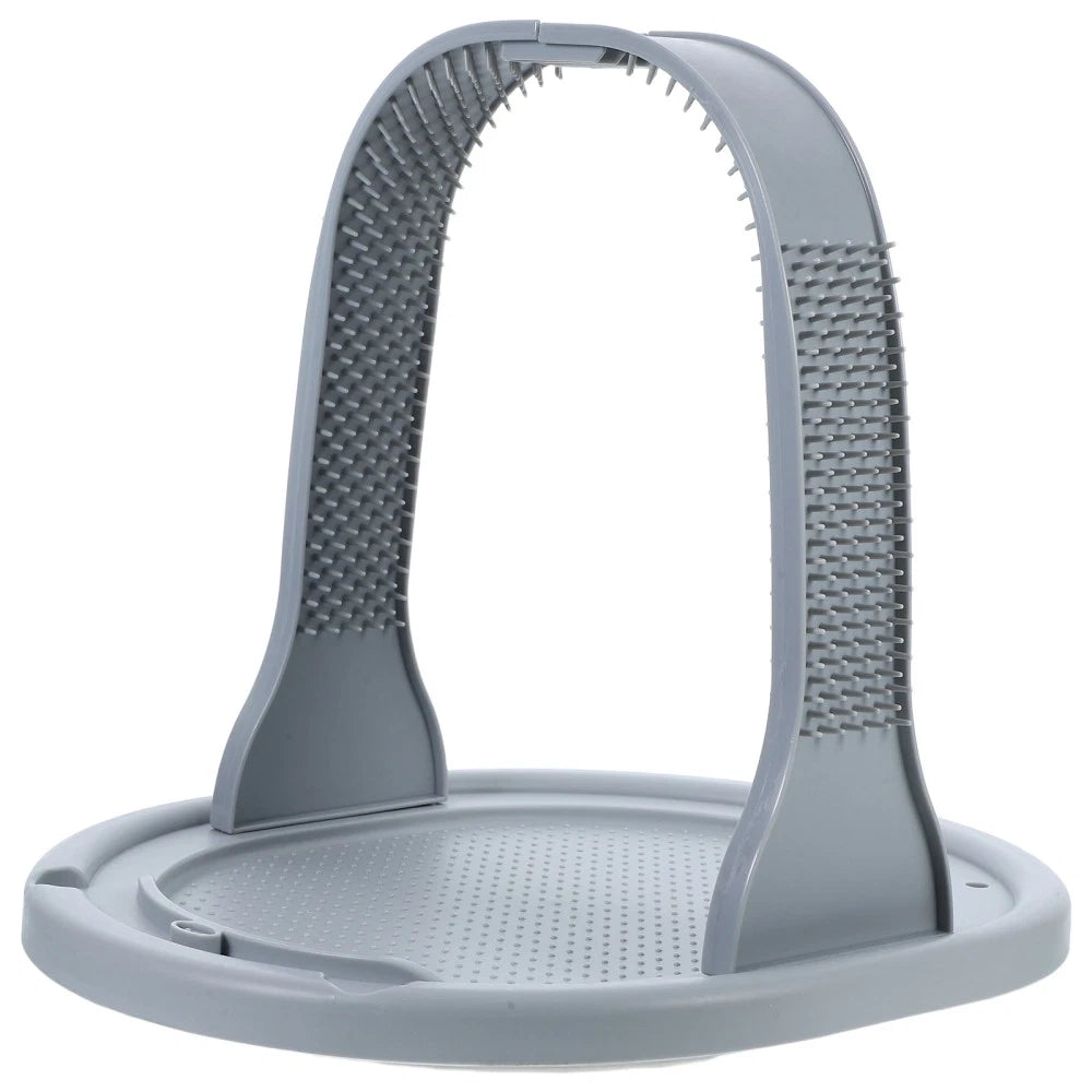 Arched Wool Rubbing Device Cat Self Grooming Massager for Cats Scratcher