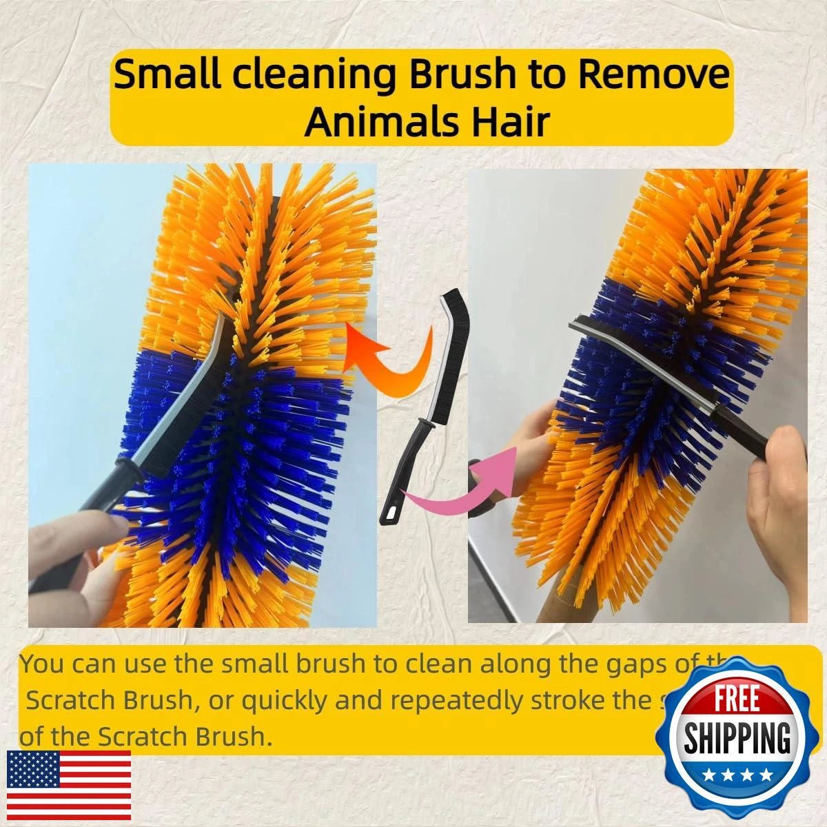 2PCS Livestock Scratching Brush, Goat Scratcher Brush Post with Cleaning Tool