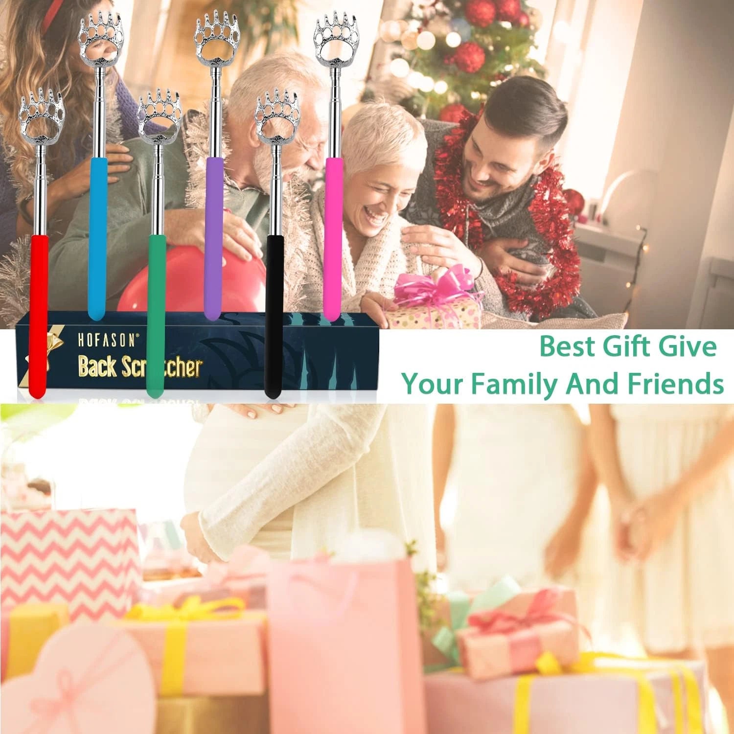 6 Pack Back Scratcher Fathers Day Dad Gifts, White Elephant Gifts for Adults, St