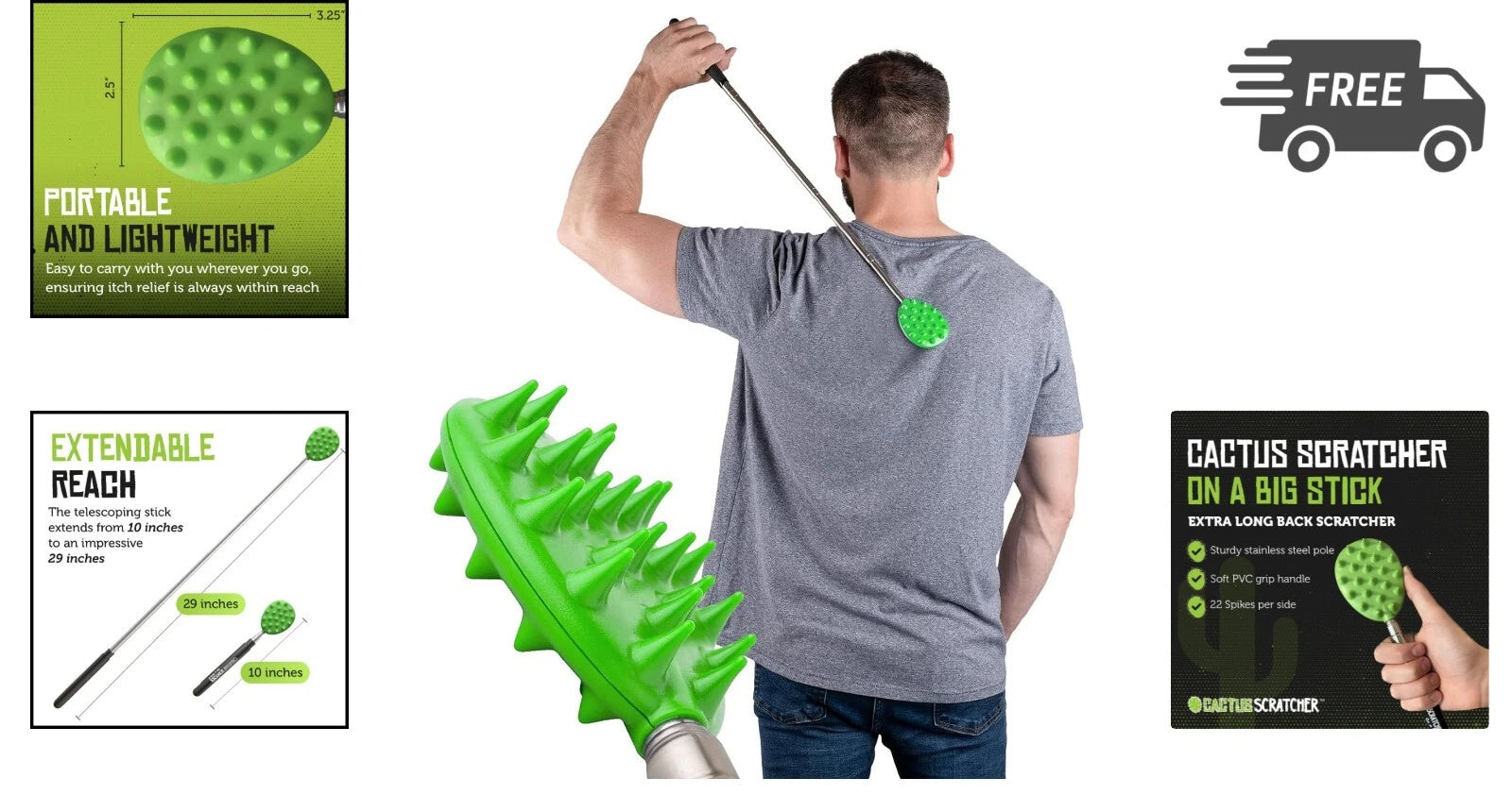 Back Scratchers Extendable Long Stick Dual-Sided Relief for Men Women