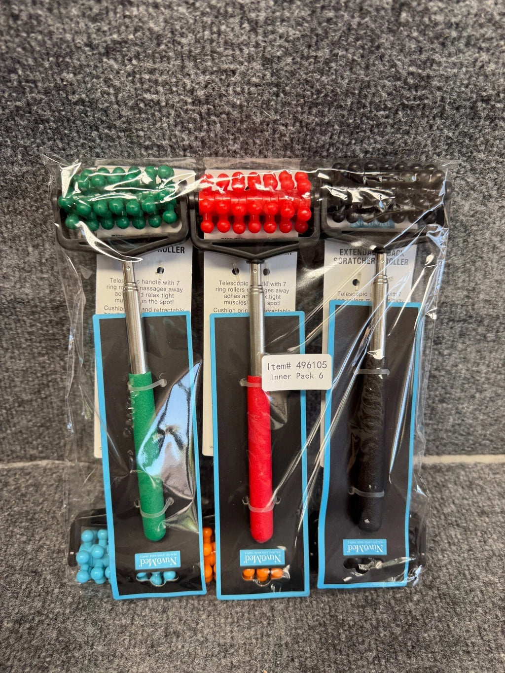 BUNDLE! Multiple Packages of NUVOMED Adjustable Back Roller and Scratcher pcks 6