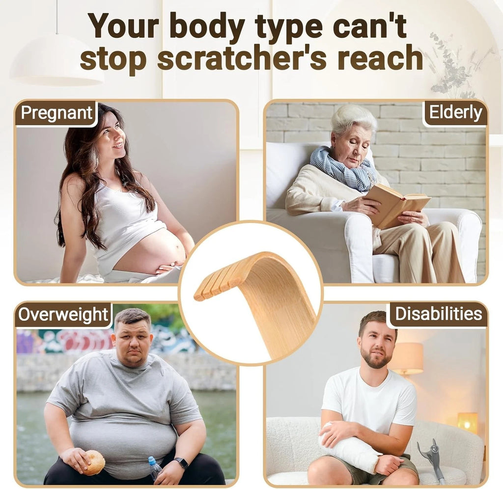 Luxury Handmade Bamboo Back Massager - 17" Relaxation Tool for Men and Women