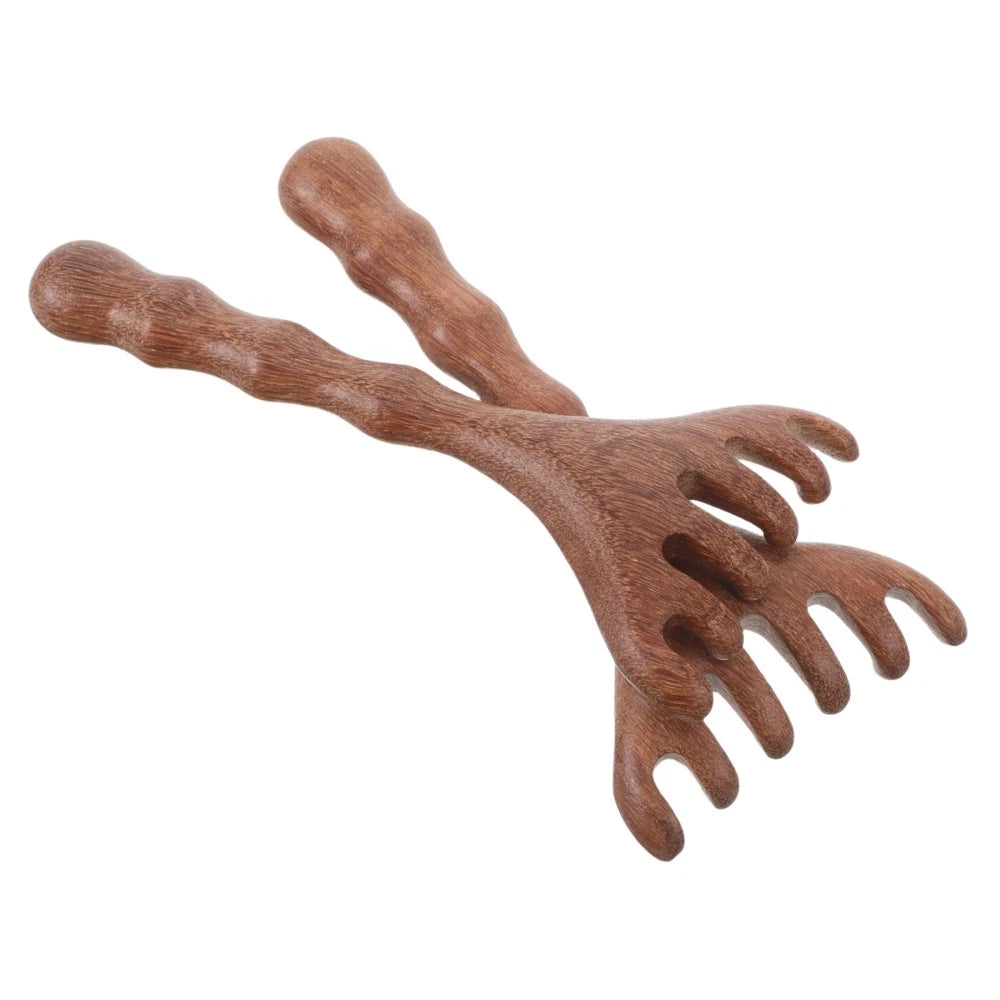 8 pcs Wooden Head Massager Comb Wide Tooth Gua Sha Tool Wood Hair Scratcher
