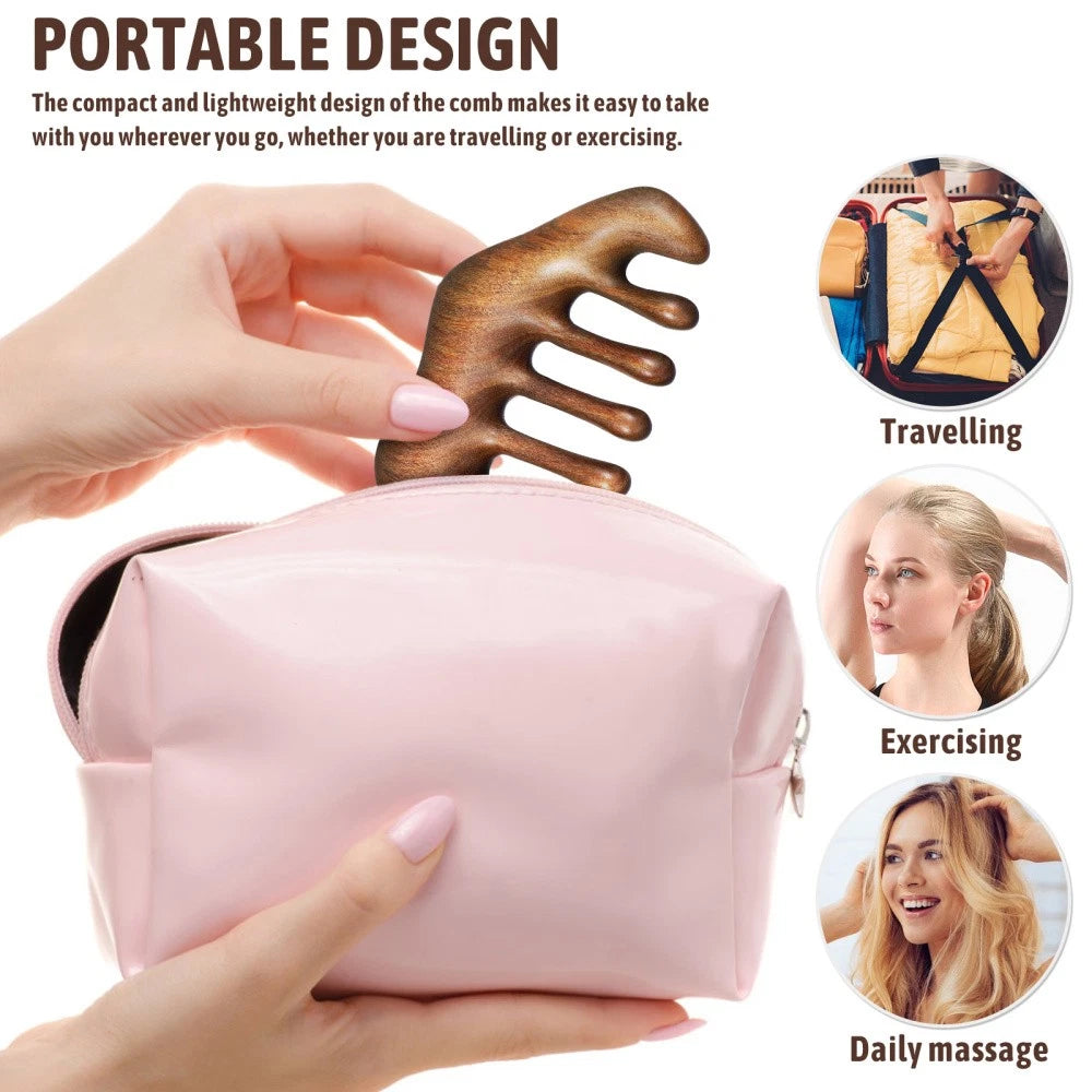 Wooden Comb Massage Travel Scalp Scratcher Multi Functionalmassage