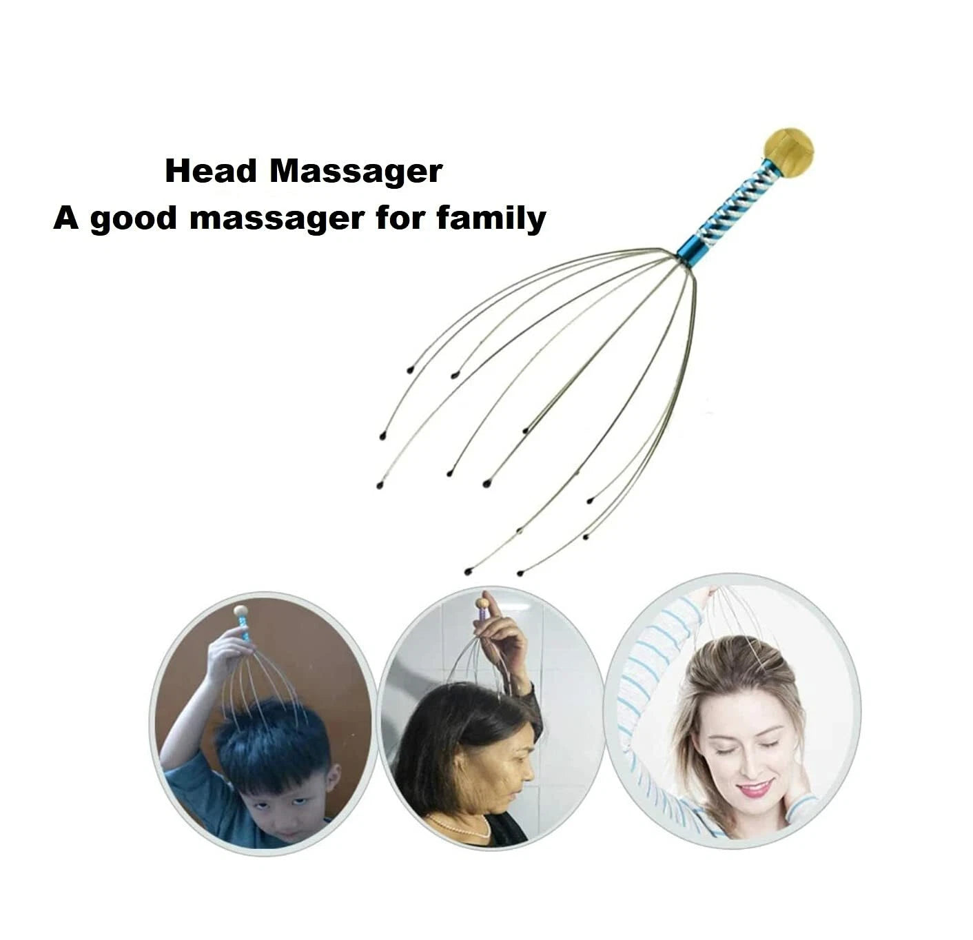 Head Scalp Massage Machine 12 Fingers Head Scratcher Manual for Pain And Relief