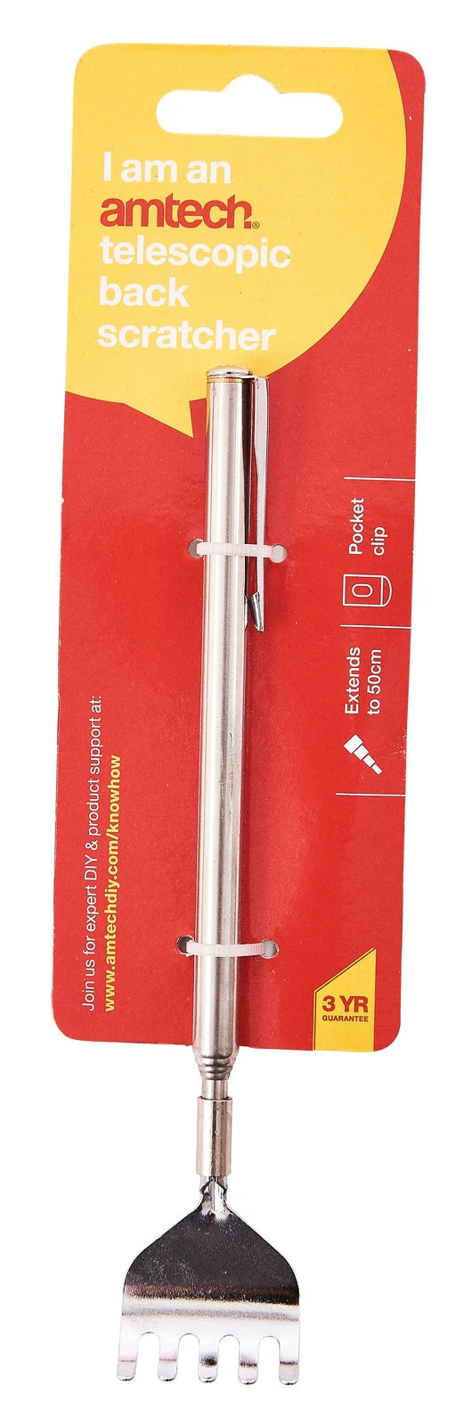 TELESCOPIC POCKET BACK SCRATCHER EXTENDING SCRATCHER AND PUN CLIP