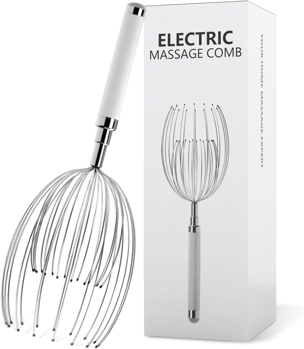 Masajeador Electrico de Cabeza con 20 Dedos de Metal Relajante e Impermeable
