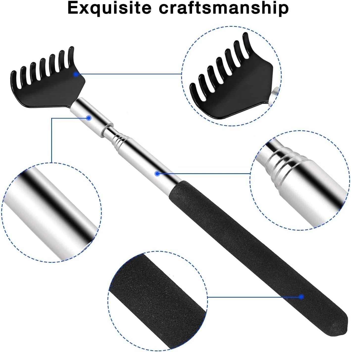 Extendable Back Scratcher for Relief - Compact & Lightweight with Premium Finish