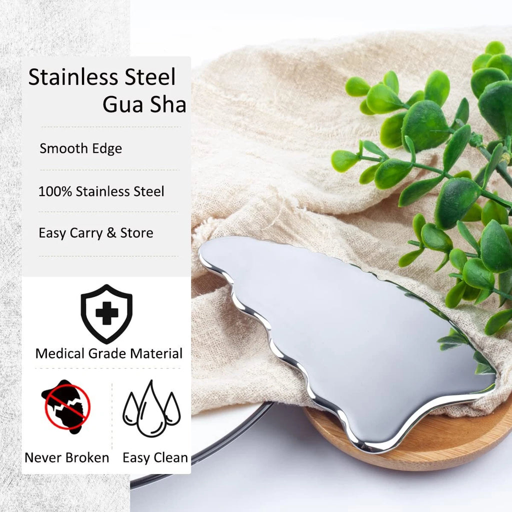 wuyaoyao Gua Sha Scraping Tool Stainless Steel Therapy Massage Tool Lymphatic...