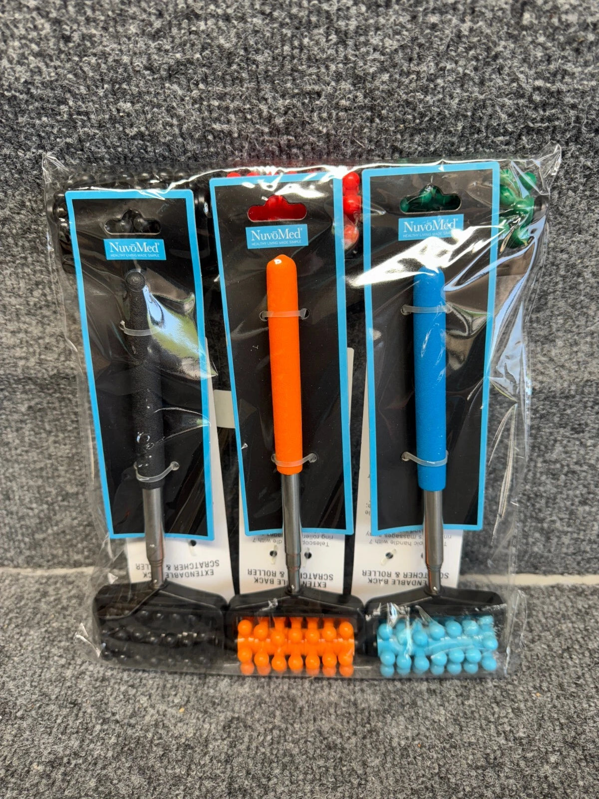 BUNDLE! Multiple Packages of NUVOMED Adjustable Back Roller and Scratcher pcks 6