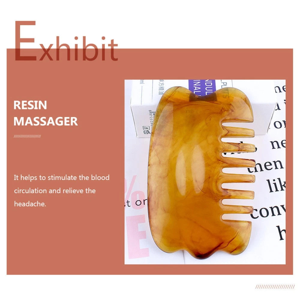 2 PCS Massage Comb Scraping Board Scalp Exfoliator Brush Scratcher