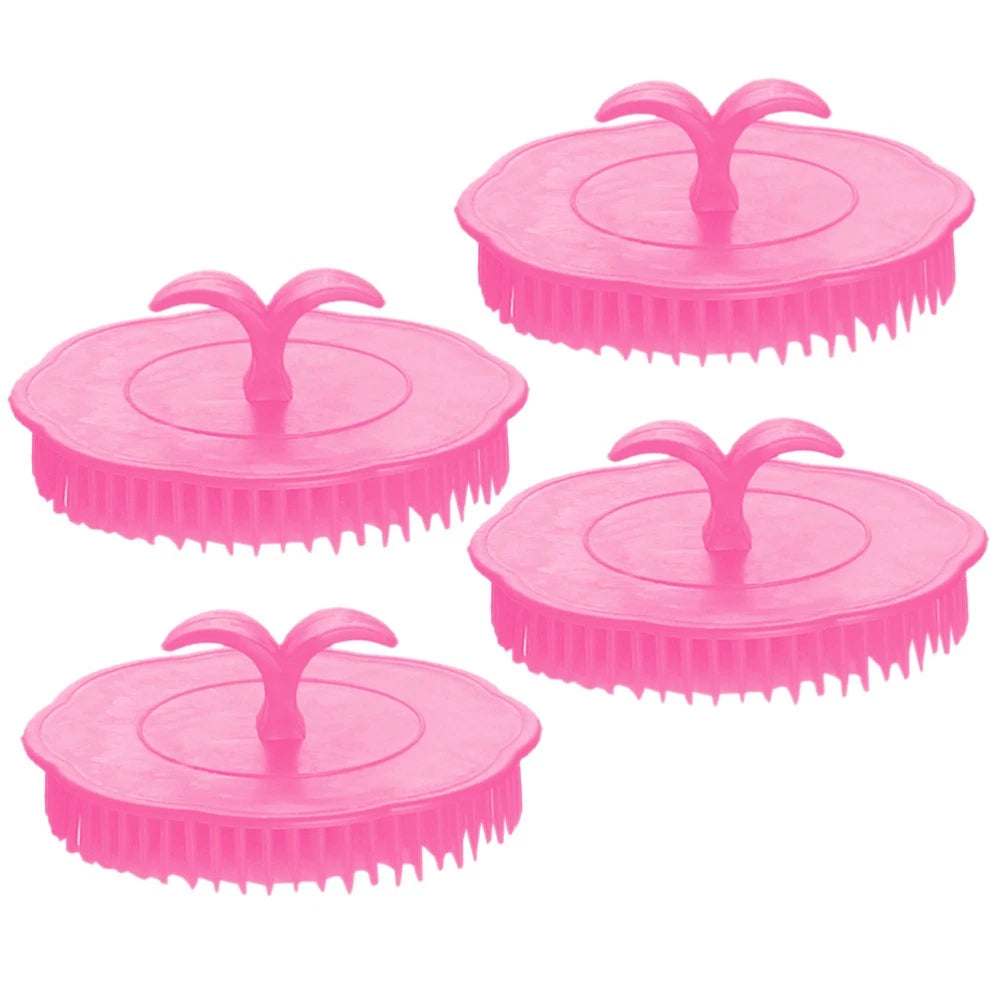 4 Pcs Shampoo Brush Man Head Scratcher for Dandruff Hair Scalp Massager