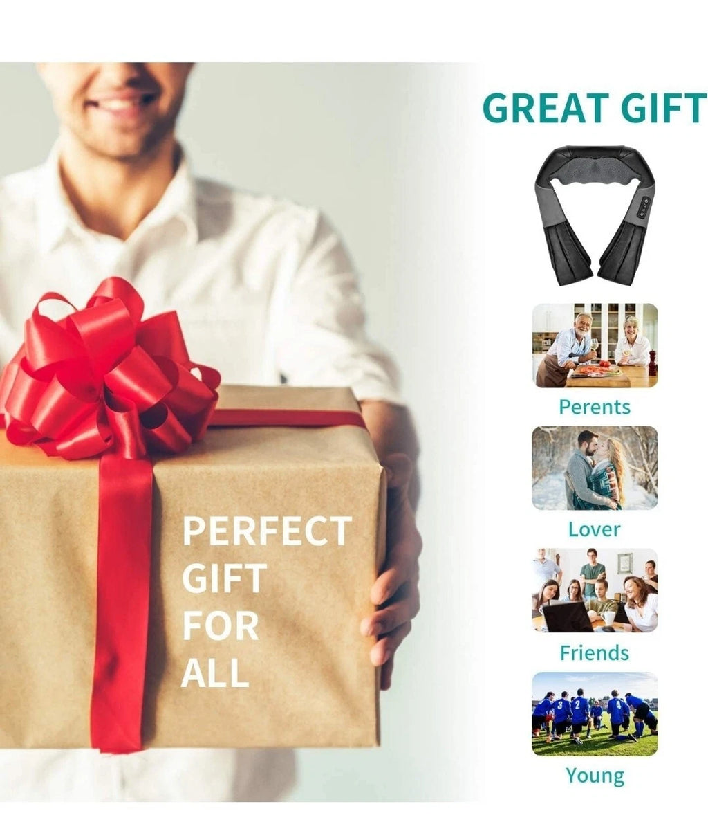 Nekteck Shiatsu Neck and Back Massager with Soothing Heat, Electric Deep Tissue