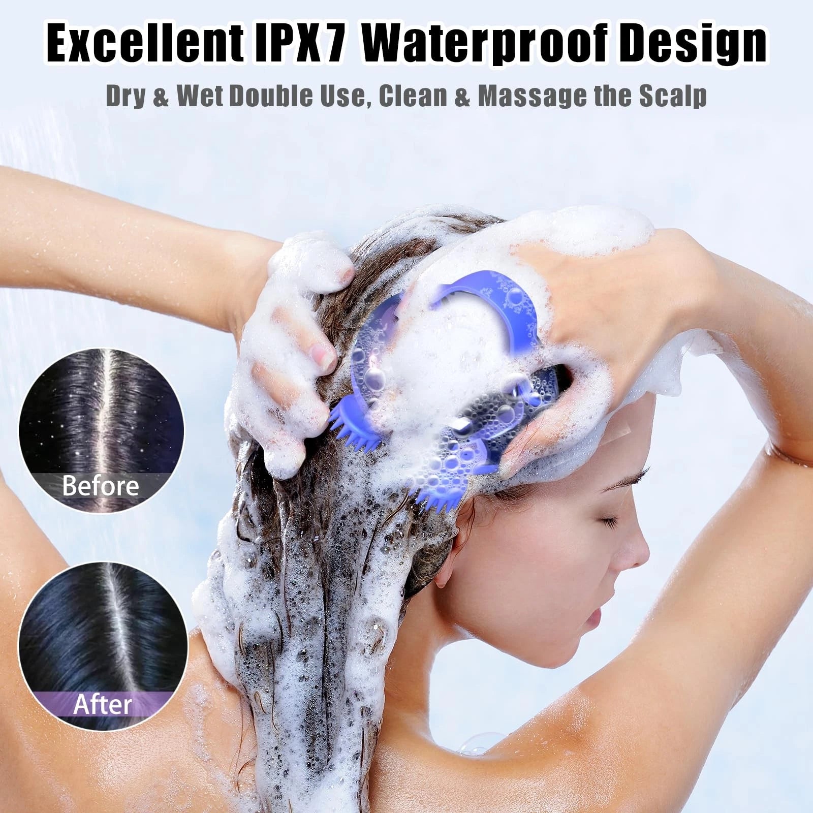 Scalp Massager Electric, Portable Scalp Massager Tool, Waterproof Head Massag...