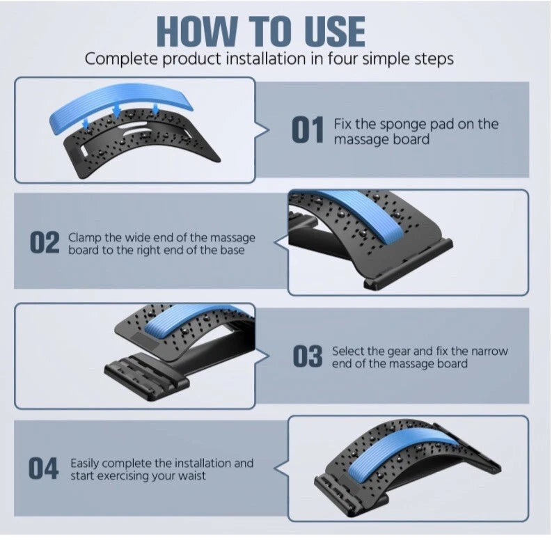 Multi - level back stretching device, three adujustable levels
