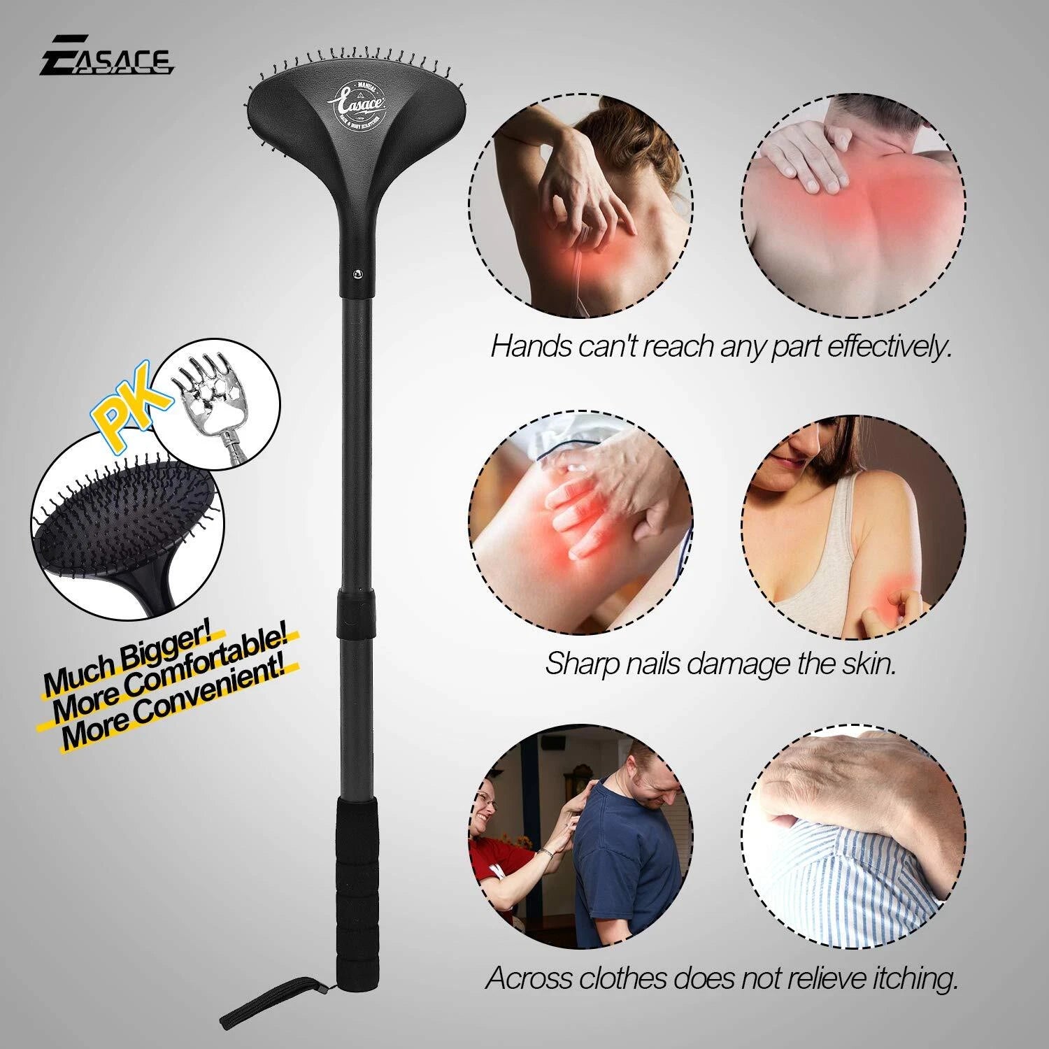 Telescopic Back Scratcher with Long Handle 21.5 Inch Adjustable Backscratcher...