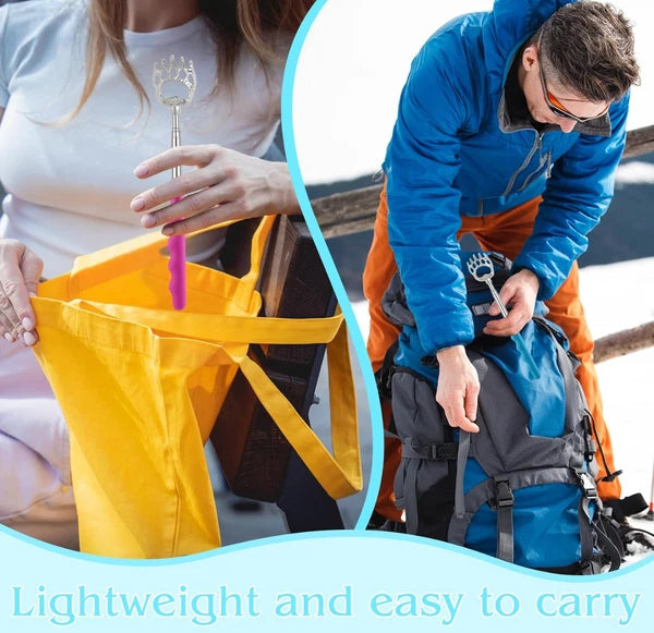 4x Back Scratcher Metal Extendable Claw Portable Bear Rake Telescopic Handle