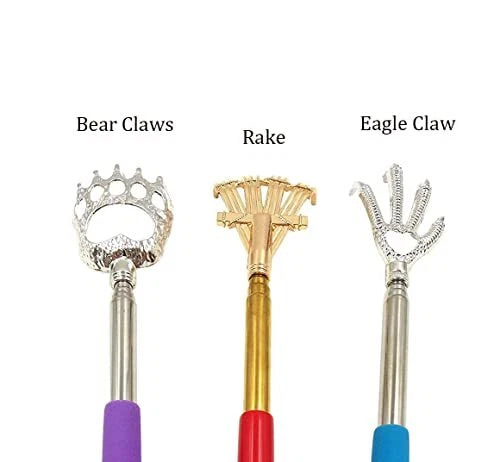 3 Pack Metal Extendable Telescopic Back Scratchers for Itch Relief
