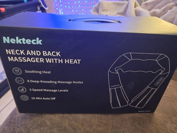 Nekteck Shiatsu Neck and Back Massager with Soothing Heat, Electric Deep Tissue