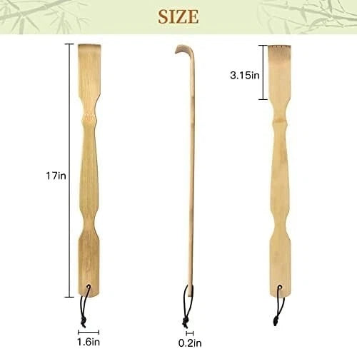 2 Pack Bamboo Back Scratcher,100% Natural Bamboo Back Scratchers for Itching Rel