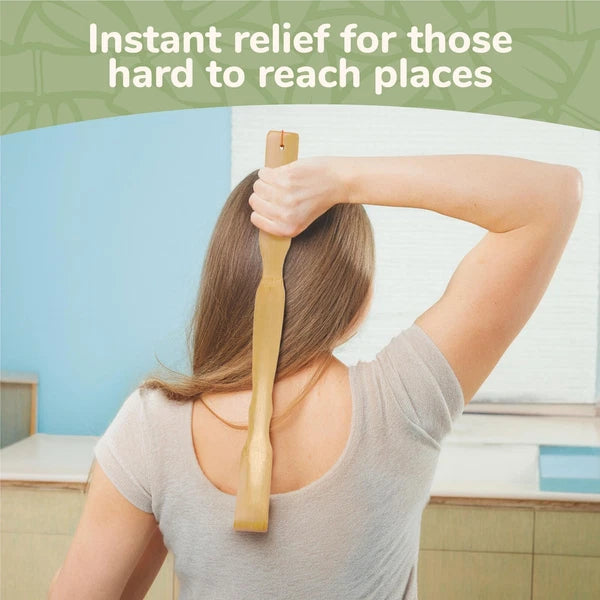 3 Piece 17 Inch Traditional Bamboo Wood Back Scratchers Plus Travel Size Back...