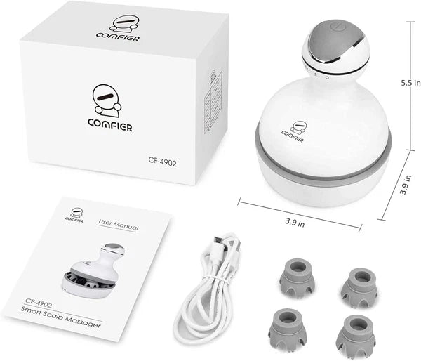 COMFIER Electric Cordless Hair Scalp Massager with Kneading 84 Massage White