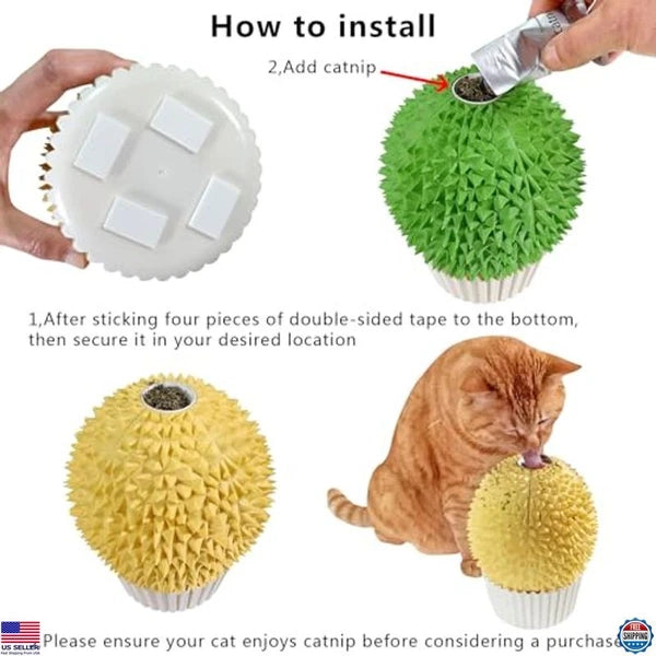 Catnip Feeder Cat Face Scratcher Wall Corner Massage Comb for Indoor Cats