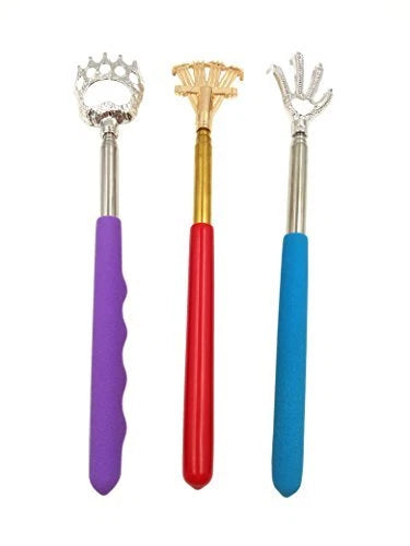 3 Pack Metal Extendable Telescopic Back Scratchers for Itch Relief
