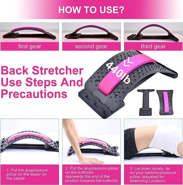 Back Stretcher Multi-Level Back Massager Stretching Device Lumbar Support Device