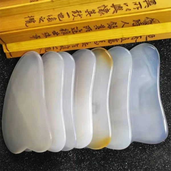 Natural Agate Jade Stone Scraping Gua Sha Massage Tool Guasha Board Fit Spa