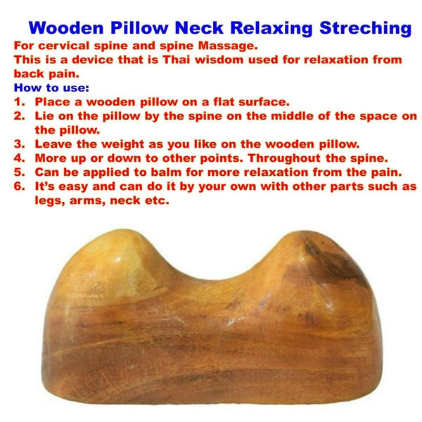 Wood Pillow Massage Back Wooden Massager Release Backache Neck Streching Spine