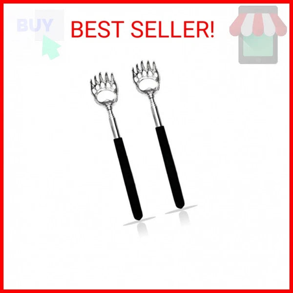 2PCS Back Scratchers, Bear Claw Shaped Scratcher Extendable Metal Retractable Te