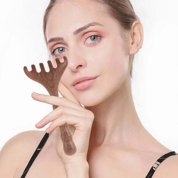 8 pcs Wooden Head Massager Comb Wide Tooth Gua Sha Tool Wood Hair Scratcher