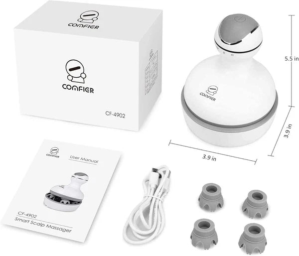COMFIER Electric Cordless Hair Scalp Massager with Kneading 84 Massage White