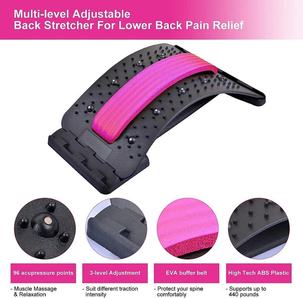 Back Stretcher Multi-Level Back Massager Stretching Device Lumbar Support Device