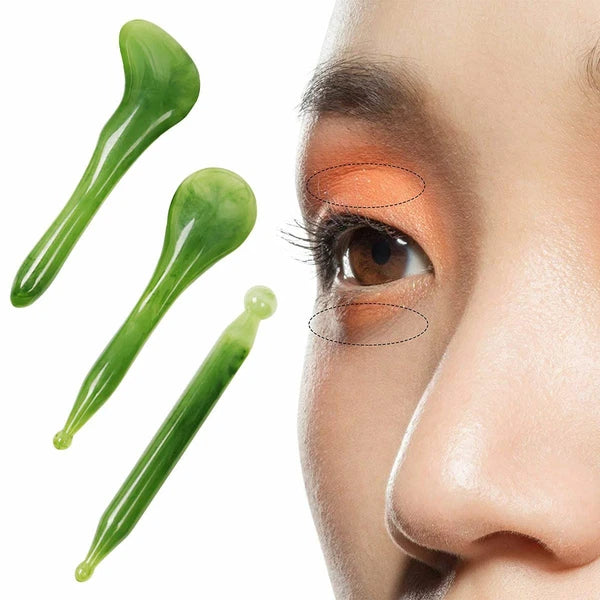 7PCS Gua Sha Natural Resin Quartz Stone Shape Facial Body Massage Board Tool Set