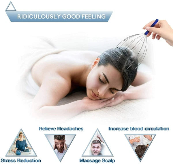 Head Scalp Massage Machine 12 Fingers Head Scratcher Manual for Pain And Relief