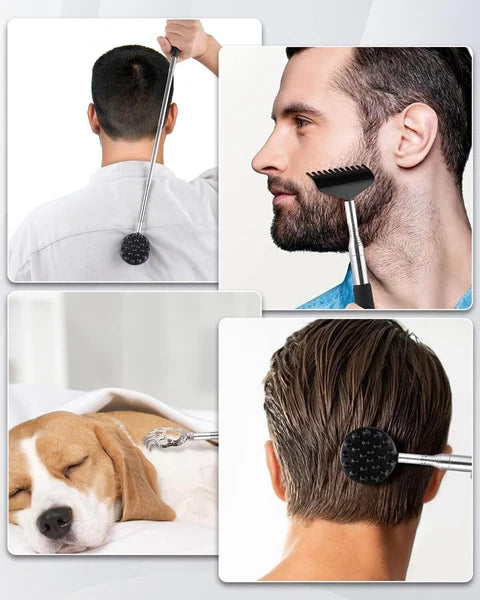 Telescoping Back Scratcher with 4Pcs Detachable Scratching Heads, Fathers Day Da