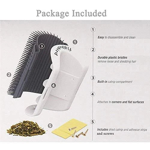 Cat Self Groomer Wall Side Corner Cat Massage Comb Grooming Brush for Cat Kitten