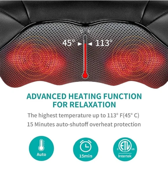 Nekteck Shiatsu Neck and Back Massager with Soothing Heat, Electric Deep Tissue