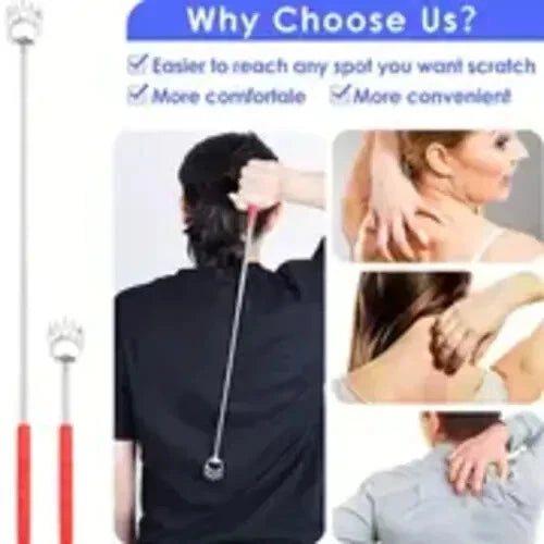 Back Scratcher Telescopic Bear Claw Extendable Back Scratcher Great Gift RED