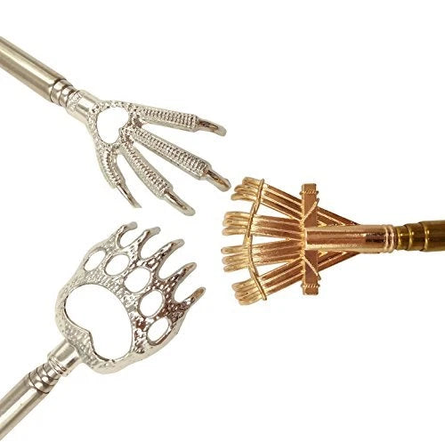 3 Pack Metal Extendable Telescopic Back Scratchers for Itch Relief