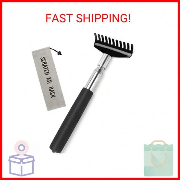 Oversized Portable Extendable Back Scratcher, Upgraded Metal Stainless Steel Tel