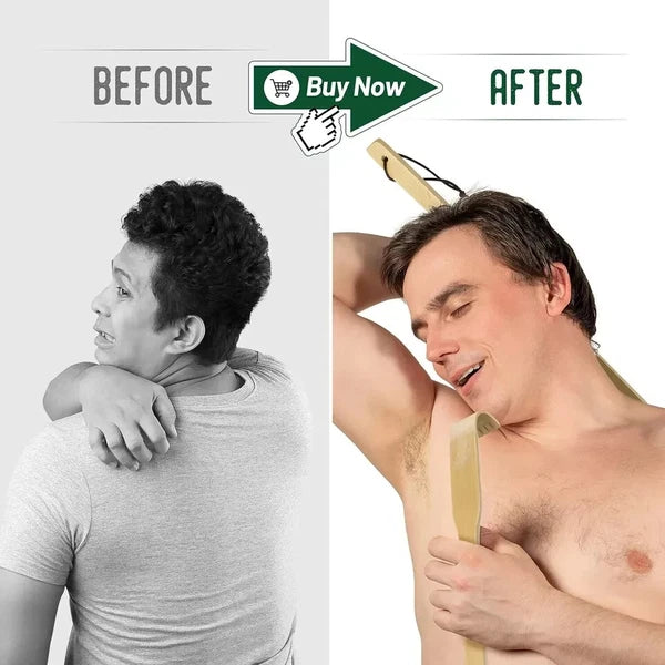 RENOOK Back Scratcher, 2 Pieces 16.5" Natural Strong Sturdy Bamboo