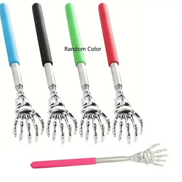 Telescopic Stainless Steel Back Scratcher with Flexible Rubber Handle for Relief