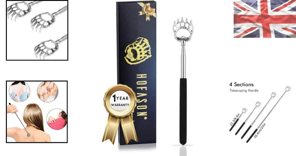 Telescopic Bear Claw Back Scratcher for Instant Relief - Portable and Durable